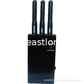 808he 3g / Wifi / Gps Portable Cell Phone Signal Jammer 30dbm , 3 Antenna